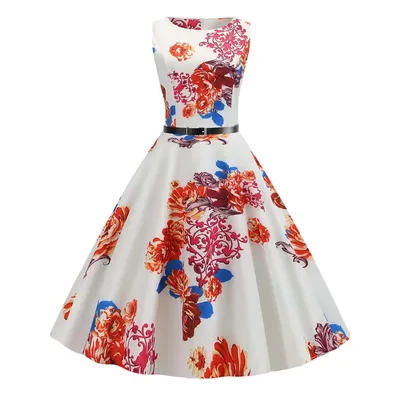 Robe trapèze vintage à imprimé floral pour femme robe de soirée élégante Pin Up robe Rockble robe