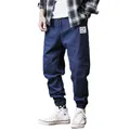 Jean Cargo en Denim pour Homme Jogging Ample Streetwear Sarouel Longueur Cheville