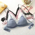 Sous-vêtements en coton pour femmes soutiens-gorge creux lingerie sexy enveloppé sur la poitrine