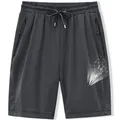 Short large élastique en maille pour homme bermuda d'été en nylon Spandex couleurs noir gris