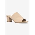 Wide Width Women's Carmella Mules by Easy Street in Natural Stretch Fabric (Size 8 1/2 W)