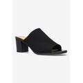 Wide Width Women's Carmella Mules by Easy Street in Black Stretch Fabric (Size 8 W)