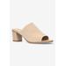 Wide Width Women's Carmella Mules by Easy Street in Natural Stretch Fabric (Size 10 W)