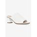 Extra Wide Width Women's Carmella Mules by Easy Street in White Stretch Fabric (Size 9 1/2 WW)