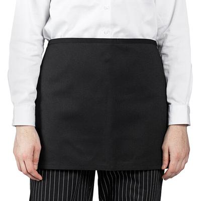 Uncommon Chef 3066 Black Customizable Poly-Cotton Dealer Waist Apron - 14" x 23"