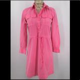 J. Crew Dresses | J. Crew Neon Pink Draw String Shirt Dress 00 | Color: Pink | Size: 00