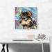 ARTCANVAS Yorkshire Terrier Dog Breed - Wrapped Canvas Graphic Art Print Canvas, Wood in Black/Blue | 18 H x 18 W x 1.5 D in | Wayfair