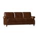 Bradington-Young West 82" Genuine Leather Rolled Arm Sofa Genuine Leather in Gray | 36 H x 82 W x 38 D in | Wayfair 759-95-922100-87-TU-CO-#9FN
