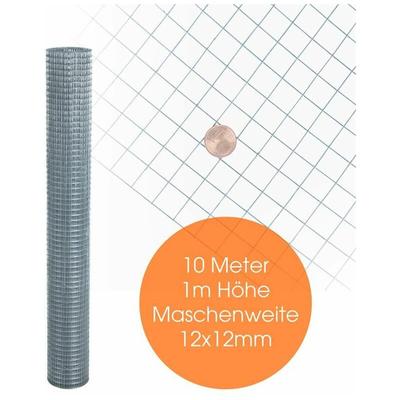 Estexo - Volierendraht Maschendraht Zaun Schweißgitter Drahtgitter 4-Eck verzinkt Draht 10 Meter / Image