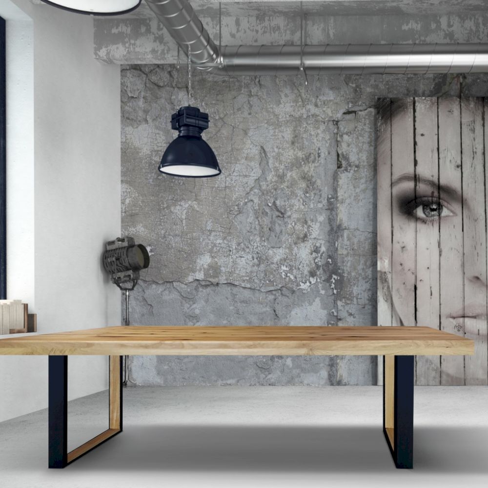 Massivholz »H-Loft« Wildeiche Esstisch 180x90 cm Image