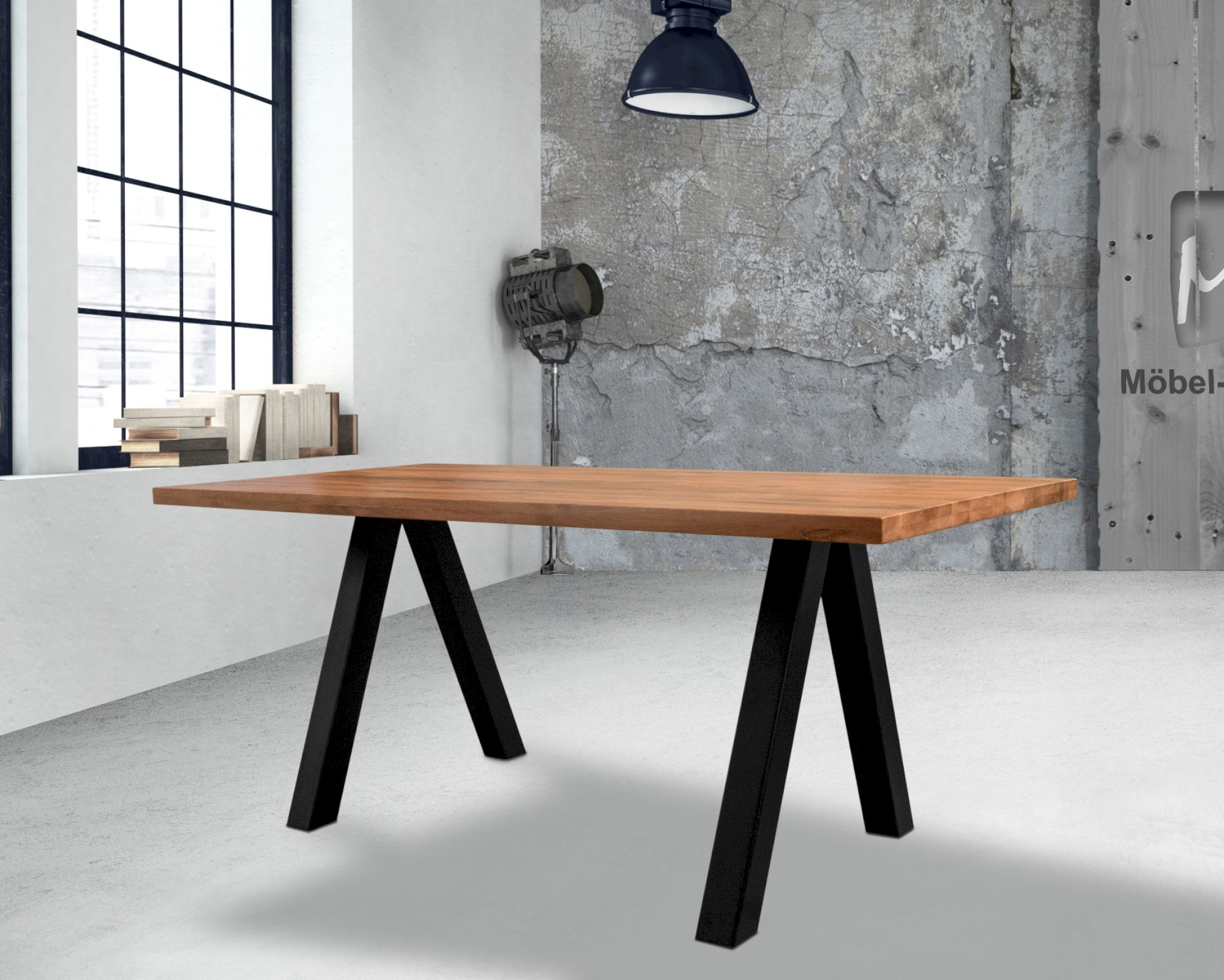 Massivholz »V-Loft« Wildeiche Esstisch 180x90 cm / Wildeiche natur