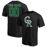 Men's Fanatics Branded Black Colorado Rockies Emerald Plaid Personalized Name & Number T-Shirt