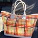 Burberry Bags | Burberry White Leather And Pvc Tote | Color: Orange/White | Size: Os