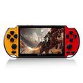 X7 PLUS Handheld Game Console 5.1-inch Dual Joystick Game Console 8GB Built-in 1000 Games Support 32/64/128-bit Video Game Console （Yellow + red）