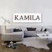 ARTCANVAS KAMILA Girls Name - Wrapped Canvas Panoramic Textual Art Print Canvas, Wood in Black/Indigo/Red | 20 H x 60 W x 1.5 D in | Wayfair