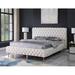 Everly Quinn Zabel Tufted Low Profile Platform Bed Upholstered/Velvet, Solid Wood in White | 47 H x 77 W x 97 D in | Wayfair