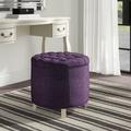 Red Barrel Studio® Alese 20.8" Tufted Round Storage Ottoman Wool in Indigo | 19.6 H x 20.8 W x 20.8 D in | Wayfair 1356D7D7401446B0B4D0B01EA0A27761