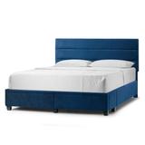 Arnia Navy Blue Queen Bed Captain's Bed with Two Storage Drawers - Glamour Home GHUB-1384