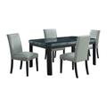 Celine 5PC Dining Set- Table & Four Grey Faux Leather Chairs - Picket House Furnishings CFC300GGPU5PC