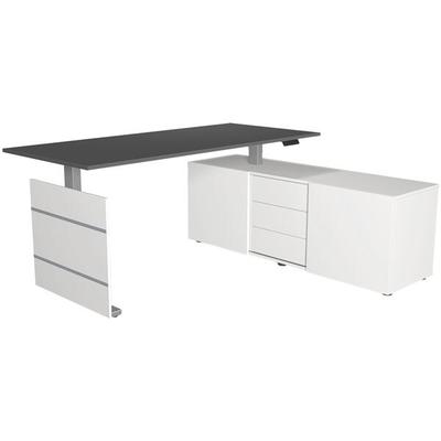 Kerkmann Höhenverstellbarer Kompaktschreibtisch (elektrisch) »Move 3« mit Sideboard grau, 180x120x80 cm Image