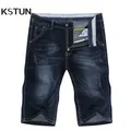 KSTUN-Short d'été en jean bleu foncé pour homme pantalon en denim design à la mode coupe slim
