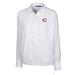 Women's Cutter & Buck White Cincinnati Reds Windward Twill Popover Long Sleeve Shirt