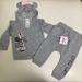 Disney Matching Sets | Disney Minnie Mouse Cute Hoodie Set 2087 | Color: Gray | Size: 18mb