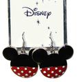 Disney Jewelry | Disney Minnie Mouse Ears Earrings Red Black | Color: Black/Red | Size: Os