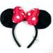 Disney Accessories | Authentic Mickey Mouse Ear Headband | Color: Black/Red | Size: Osbb