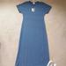 Lularoe Dresses | Lularoe Maria Gray And Blue Striped Maxi Dress | Color: Blue/Gray | Size: Xs