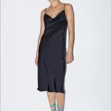 Zara Dresses | Bnwt Zara Satin Slip Dress | Color: Black | Size: S