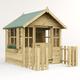 BillyOh Kids Playhouse | Wooden Climbing Frame | Play House Wendy House Boys Girls Children | Kids Toys Bunny Max (4x4 Pressure Treated with Picket Fence)