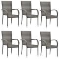 vidaXL Stackable Outdoor Chairs 6 pcs Grey Poly Rattan