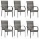 vidaXL Stackable Outdoor Chairs 6 pcs Grey Poly Rattan