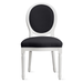 Camille Dining Chair - High Gloss White - Velvet Black