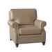 Club Chair - Bradington-Young West Haven 37" Wide Club Chair Genuine Leather/Fabric in Brown | 36 H x 37 W x 38 D in | Wayfair