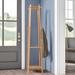 The Twillery Co.® Eben Solid Wood 8 - Hook Freestanding Coat Rack w/ Storage in Light Wood in Brown | 66.5 H x 15.4 W x 15.4 D in | Wayfair