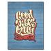 Trinx Good Vibes Only - Textual Art Print on Canvas Canvas, Latex in Blue/Red/White | 16 H x 12 W x 1.5 D in | Wayfair