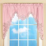 Ophelia & Co. Britton Solid Color Silk Swag Window Valance Silk in Pink/White | 58 H x 35.25 W x 2 D in | Wayfair C3362A5FF1E0421D910B672A352D2708