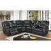 Black Reclining Sectional - Red Barrel Studio® Gredmarie 107" Wide Genuine Leather Symmetrical Reclining Corner Sectional Faux Leather | Wayfair