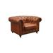 Pasargad Home Genuine Leather Chester Bay Tufted Chair - Pasargad Home CHAIR-3009-1