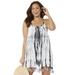 Plus Size Women's Hannah Cover Up Tunic by Swimsuits For All in Tie Dye Black White (Size 6/8)