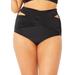 Plus Size Women's Crisscross Wrap Bikini Bottom by Swimsuits For All in Black (Size 10)