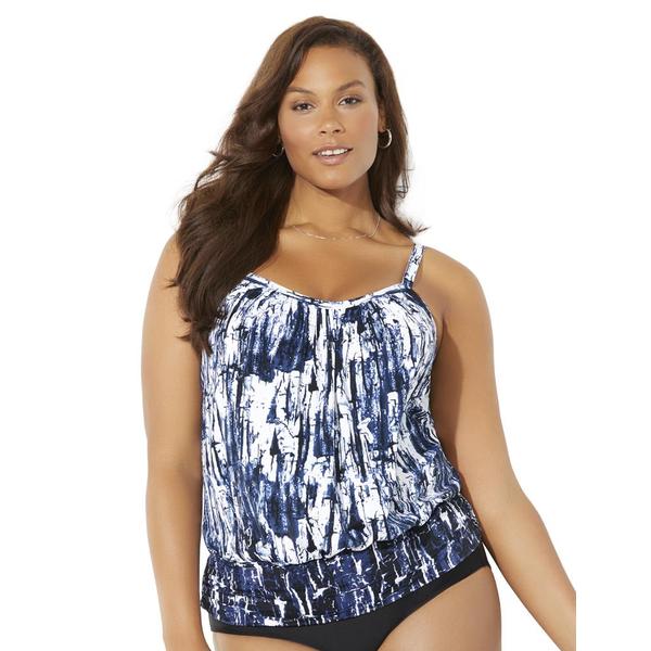 plus-size-womens-lightweight-scoop-neck-blouson-tankini-top-by-swimsuits-for-all-in-navy-bamboo--size-20-/