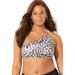 Plus Size Women's Virtuoso One Shoulder Bikini Top by Swimsuits For All in Snow Leopard (Size 4)