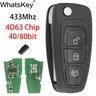 Whatsapp – clé à distance HU101 à 3 boutons 433Mhz puce 4D63 pour Ford Focus 2 Fiesta 2013