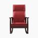 Corrigan Studio® Hennepin Rocking Chair Faux Leather/Wood/Solid Wood in Brown/Red | 43 H x 38 W x 29 D in | Wayfair