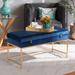 Baxton Studio Aliana Glam & Luxe Navy Blue Velvet Fabric & Gold Finished Metal Large Storage Ottoman - Wholesale Interiors JY19B-051L-Navy Blue Velvet/Gold-Otto