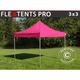 Tente pliante Chapiteau pliable Tonnelle pliante Barnum pliant FleXtents pro 3x3m Rose - Rose