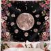Urban Outfitters Other | Indie Floral Moon Phases Hippie Bohemian Starry Tapestry Wall Art/Room Dorm Deco | Color: Black/Pink | Size: Os